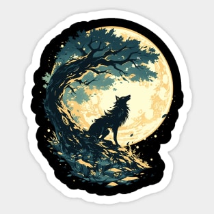 howling wolf Sticker